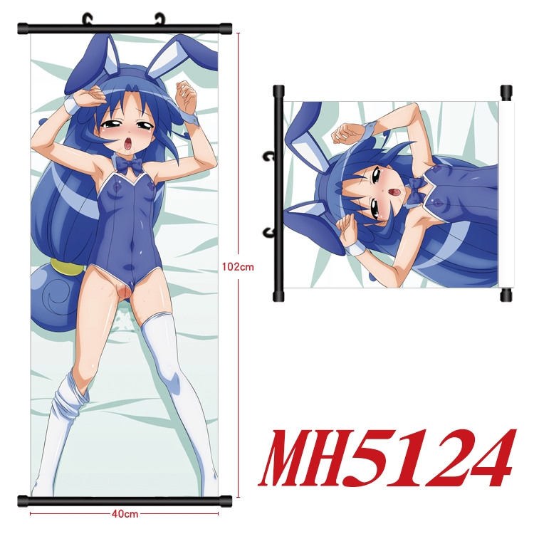 twin princess Anime black Plastic rod Cloth painting Wall Scroll 40X102CM  MH5124