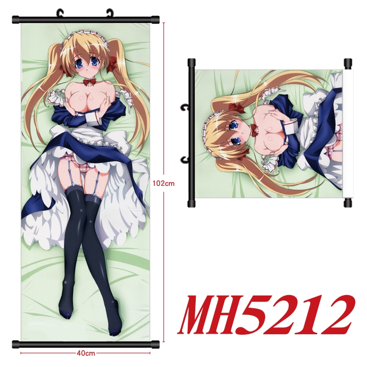 Omamori Himari Anime black Plastic rod Cloth painting Wall Scroll 40X102CM MH5212