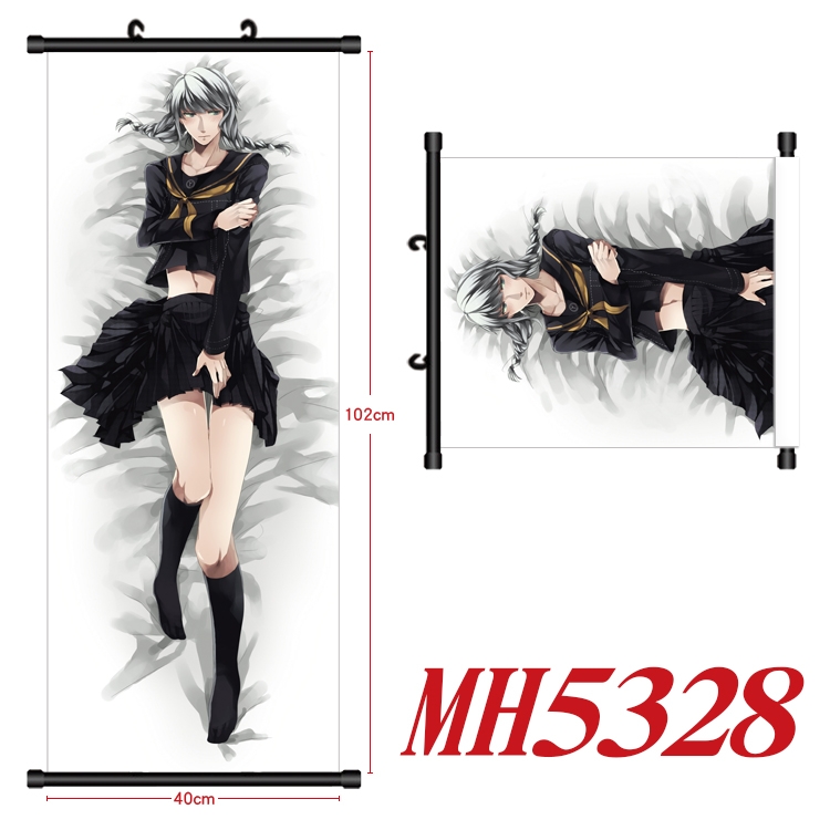 Omamori Himari Anime black Plastic rod Cloth painting Wall Scroll 40X102CM MH5328