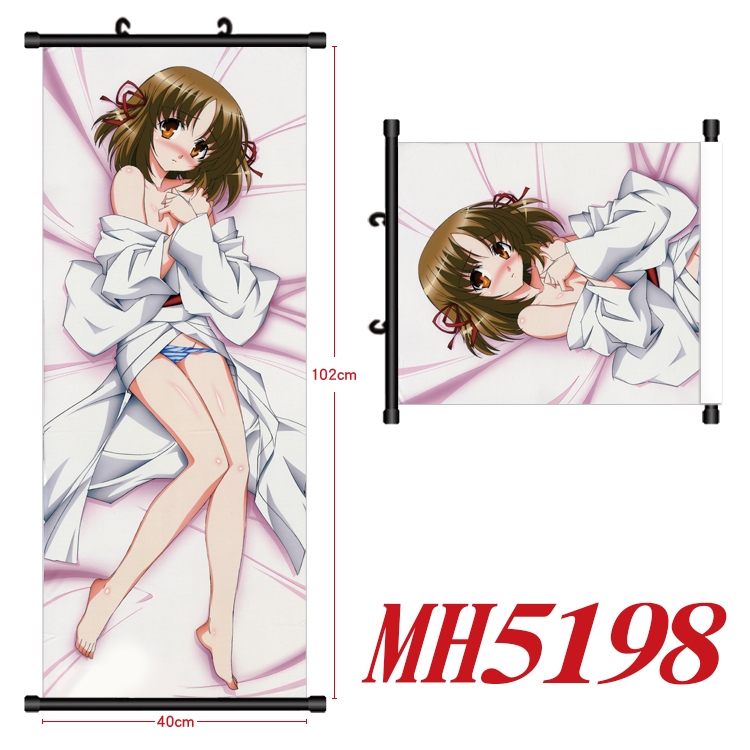 Omamori Himari Anime black Plastic rod Cloth painting Wall Scroll 40X102CM MH5198