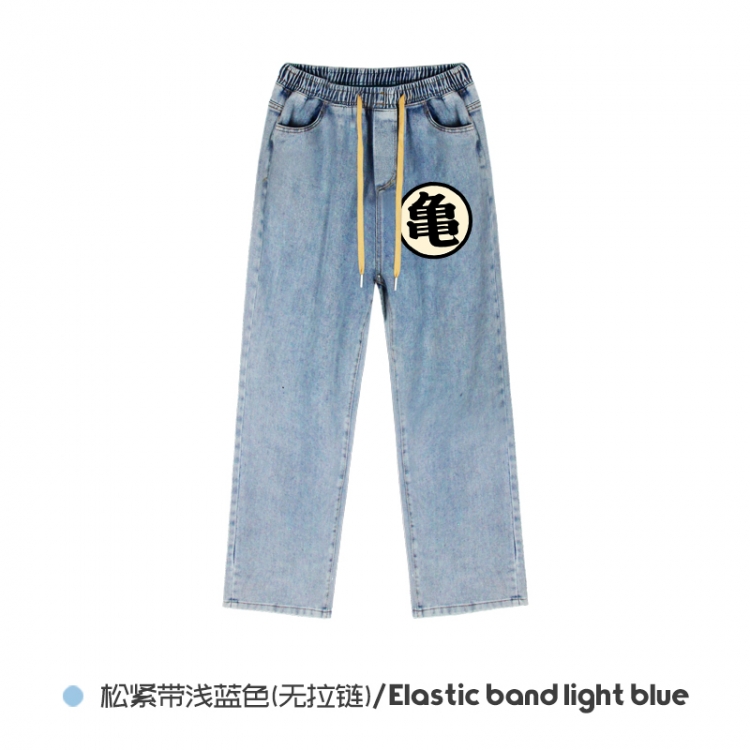 DRAGON BALL  Elasticated No-Zip Denim Trousers from M to 3XL  V