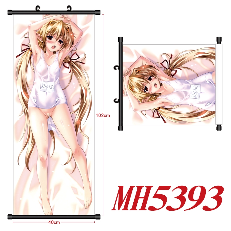 Magic Maiden Anime black Plastic rod Cloth painting Wall Scroll 40X102CM  MH5393