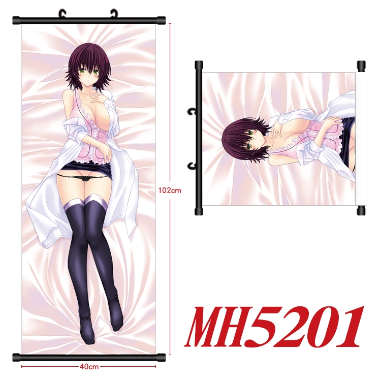 Magic Maiden Anime black Plastic rod Cloth painting Wall Scroll 40X102CM MH5201