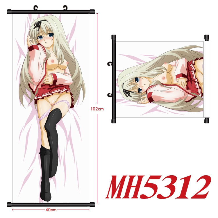 Magic Maiden Anime black Plastic rod Cloth painting Wall Scroll 40X102CM   MH5312