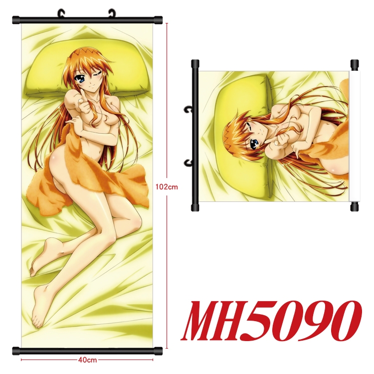 Magic Maiden Anime black Plastic rod Cloth painting Wall Scroll 40X102CM  MH5090
