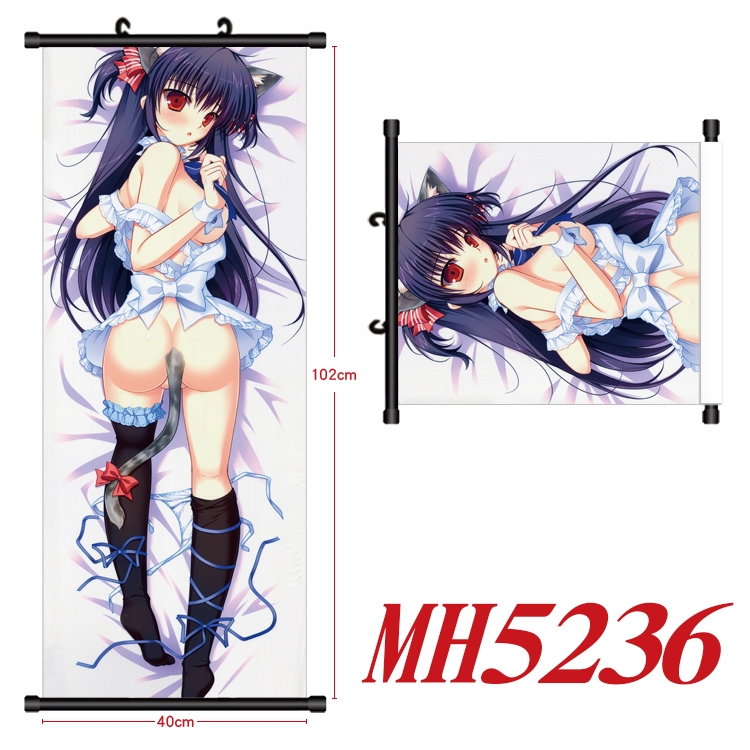 chendang gaya Anime black Plastic rod Cloth painting Wall Scroll 40X102CM MH5236