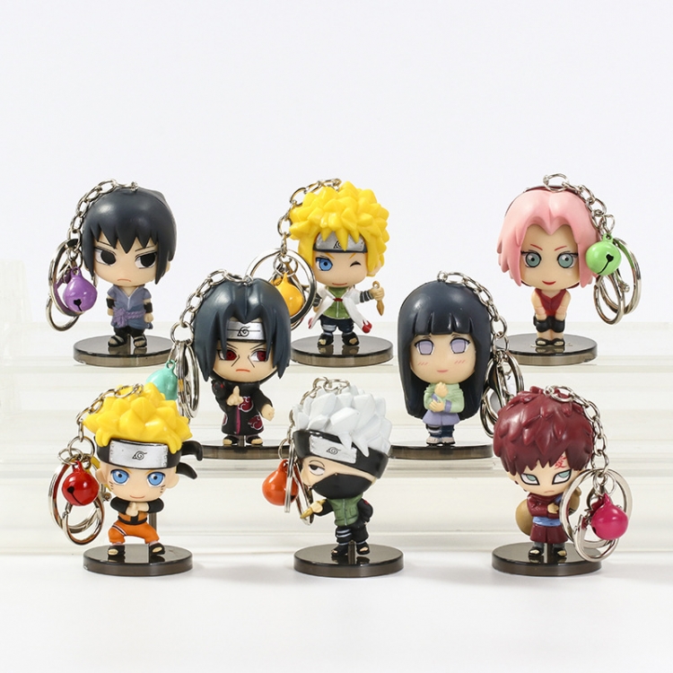 Naruto bell Pocket Figure Keychain 6cm a set of 8