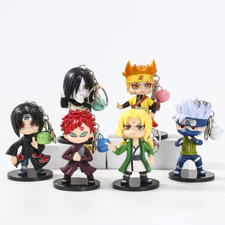 Naruto 3th generation bell Pocket Bagged  Figure Keychain 9.5cm a set of 6