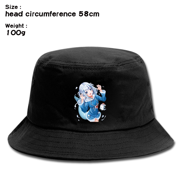 Gawr-Gura Anime canvas fisherman hat sun hat 58cm