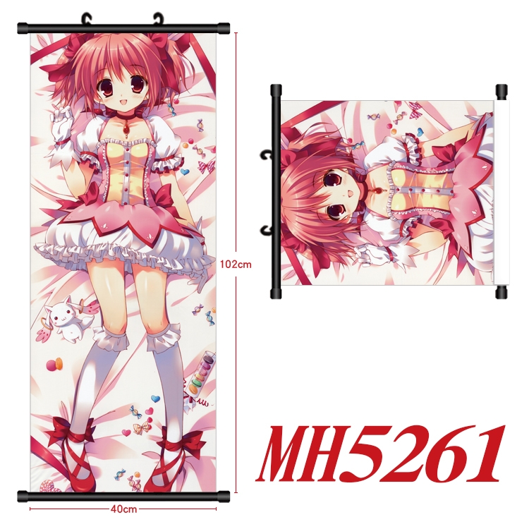Magic Maiden Anime black Plastic rod Cloth painting Wall Scroll 40X102CM  MH5261