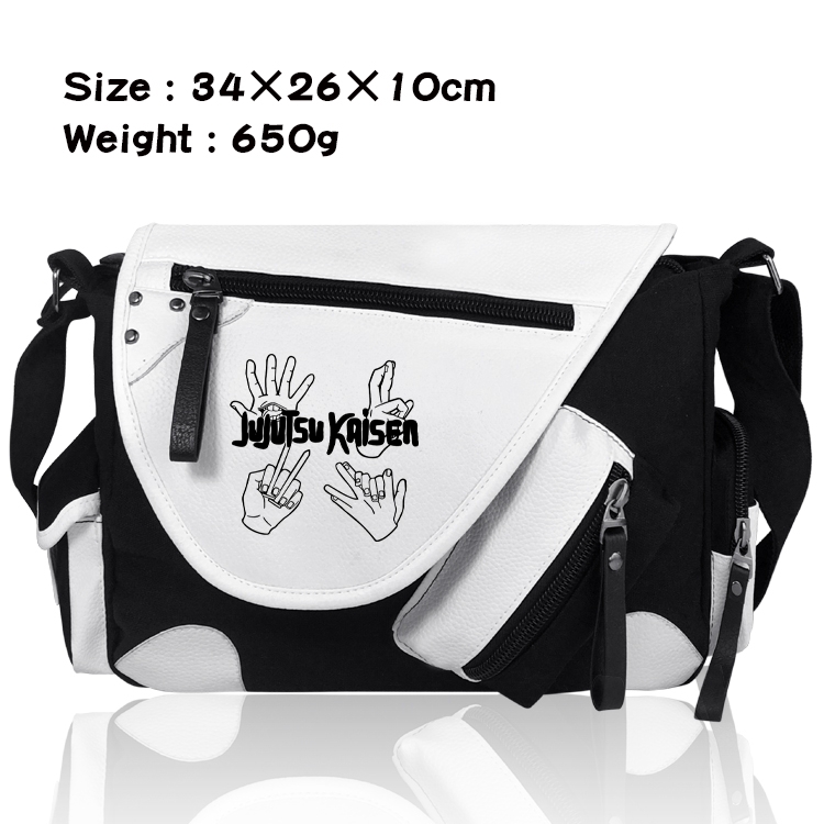 Jujutsu Kaisen PU Colorblock Leather Shoulder Crossbody Bag 34x26x10cm