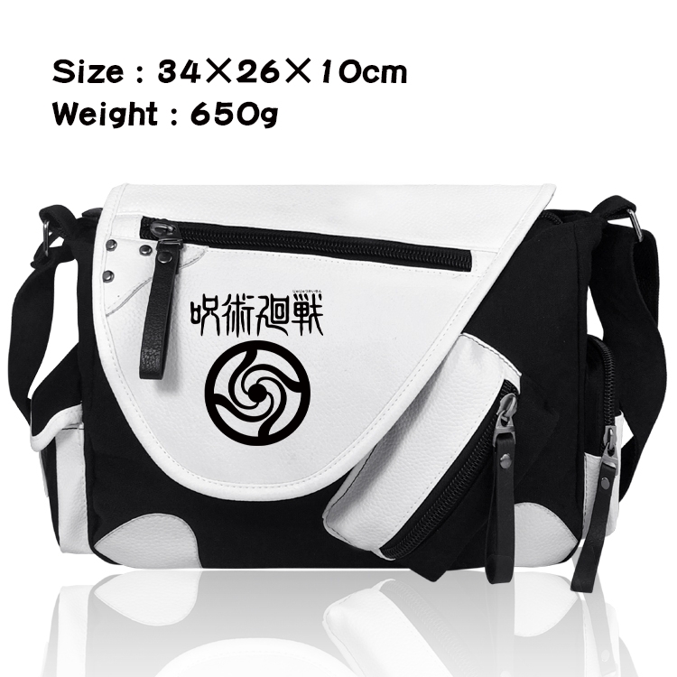 Jujutsu Kaisen PU Colorblock Leather Shoulder Crossbody Bag 34x26x10cm