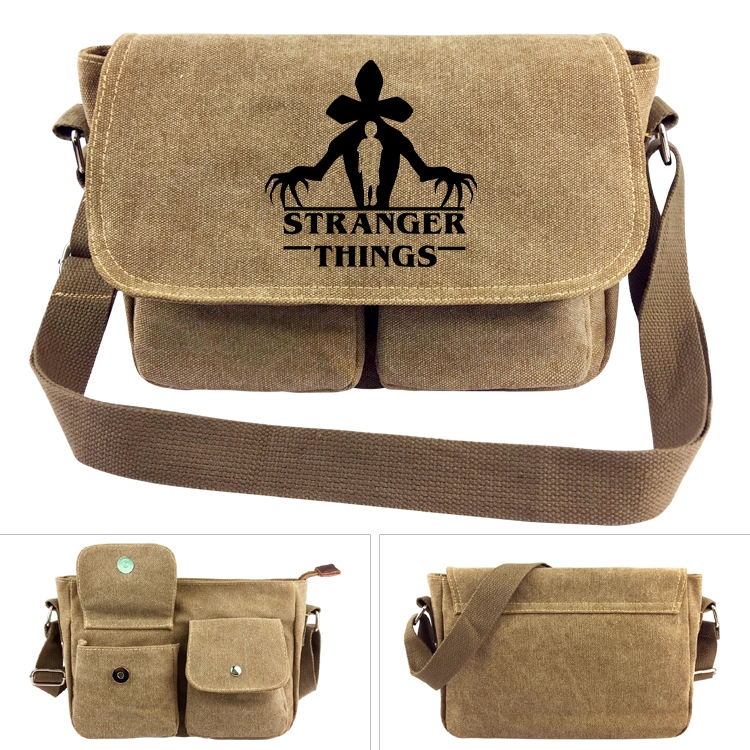 Stranger Things Anime peripheral canvas shoulder bag shoulder bag 7x28x20cm