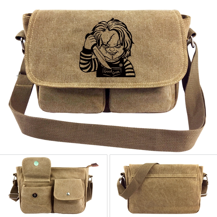 Chucky  Anime peripheral canvas shoulder bag shoulder bag 7x28x20cm