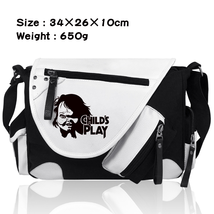 Chucky PU Colorblock Leather Shoulder Crossbody Bag 34x26x10cm