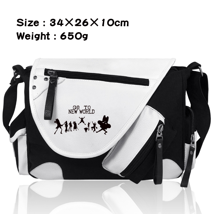 One Piece PU Colorblock Leather Shoulder Crossbody Bag 34x26x10cm