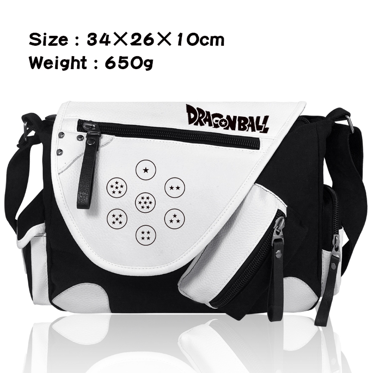 DRAGON BALL PU Colorblock Leather Shoulder Crossbody Bag 34x26x10cm