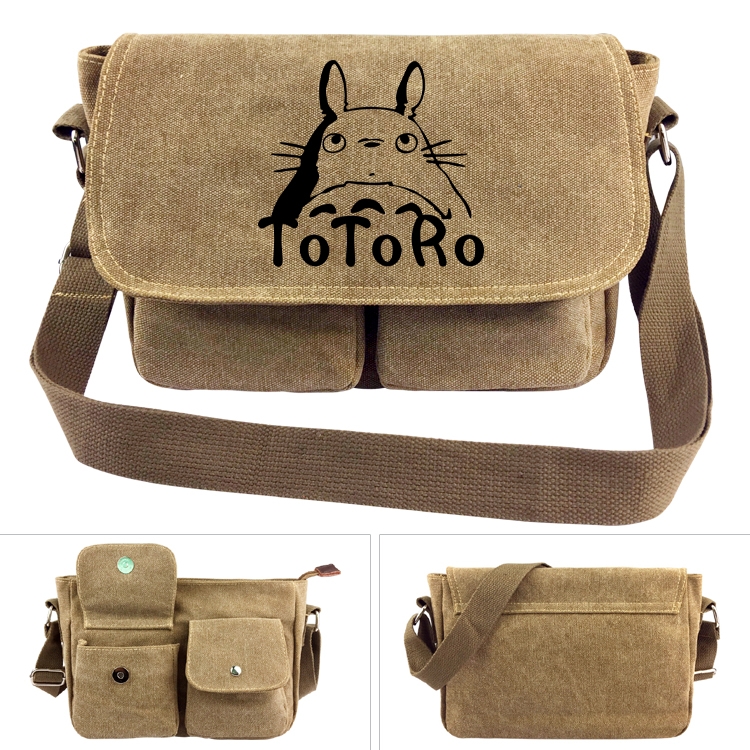 TOTORO Anime peripheral canvas shoulder bag shoulder bag 7x28x20cm