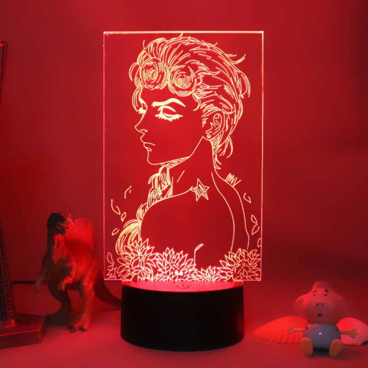 JoJos Bizarre Adventure 3D night light USB touch switch colorful acrylic table lamp BLACK BASE  2208