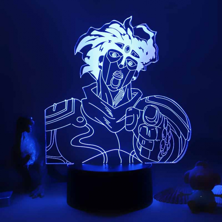 JoJos Bizarre Adventure 3D night light USB touch switch colorful acrylic table lamp BLACK BASE 3329