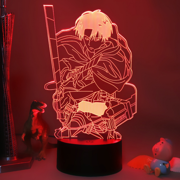 Shingeki no Kyojin 3D night light USB touch switch colorful acrylic table lamp BLACK BASE 