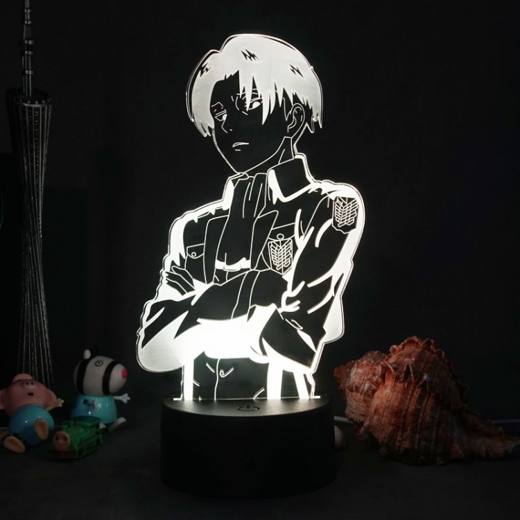 Shingeki no Kyojin 3D night light USB touch switch colorful acrylic table lamp BLACK BASE 