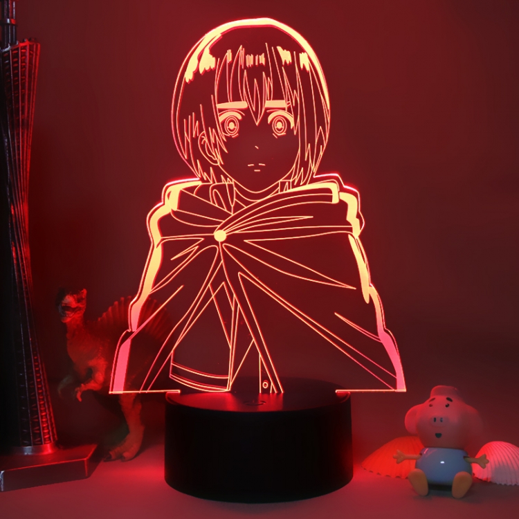 Shingeki no Kyojin 3D night light USB touch switch colorful acrylic table lamp BLACK BASE 