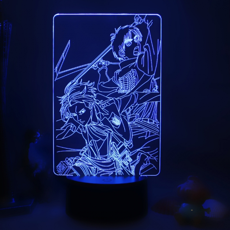 Shingeki no Kyojin 3D night light USB touch switch colorful acrylic table lamp BLACK BASE 