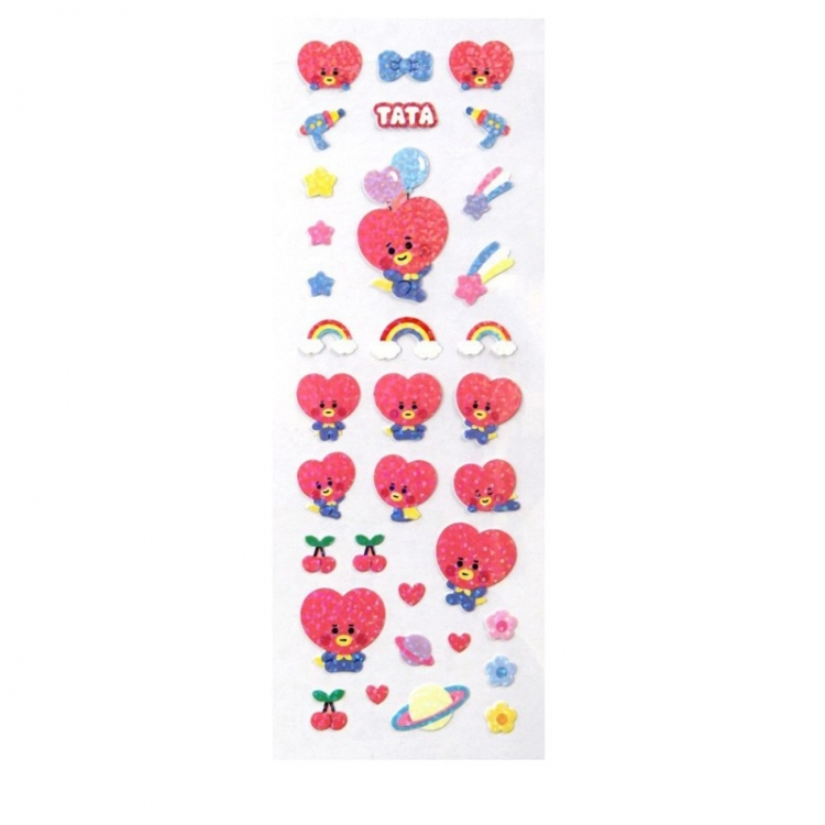 BTS Cartoon transparent sticker diary phone case decorative sticker  price for 10 pcs  