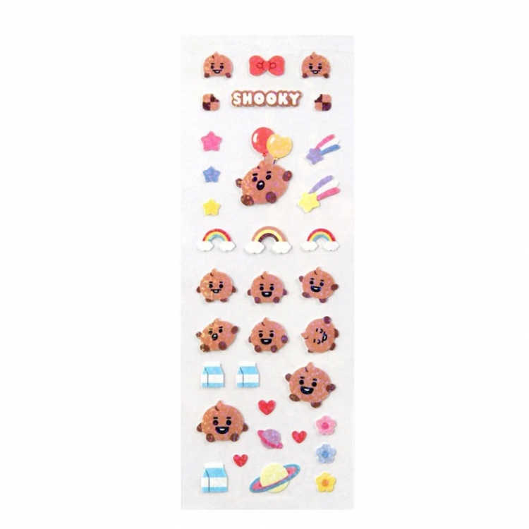 BTS Cartoon transparent sticker diary phone case decorative sticker  price for 10 pcs  