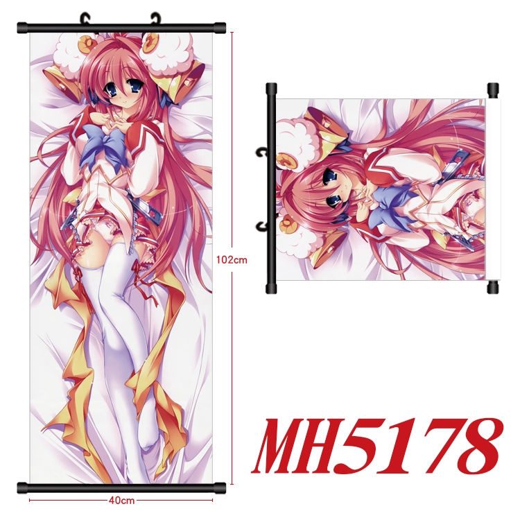 White night tea party Anime black Plastic rod Cloth painting Wall Scroll 40X102CM  MH5178