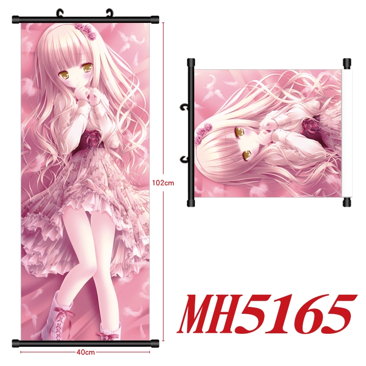 White night tea party Anime black Plastic rod Cloth painting Wall Scroll 40X102CM MH5165