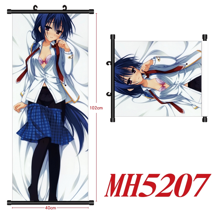 White night tea party Anime black Plastic rod Cloth painting Wall Scroll 40X102CM MH5207