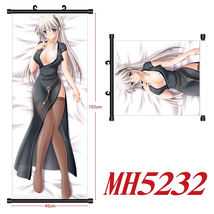 White night tea party Anime black Plastic rod Cloth painting Wall Scroll 40X102CM MH5232