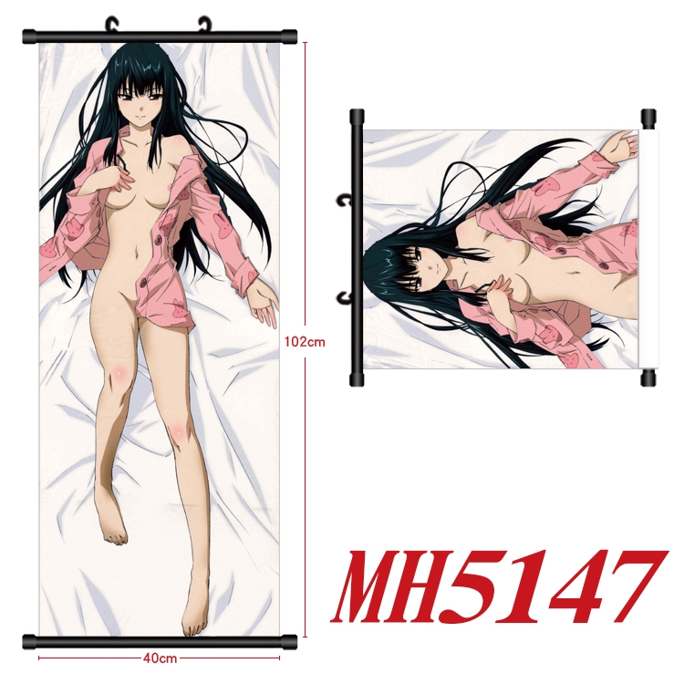 White night tea party Anime black Plastic rod Cloth painting Wall Scroll 40X102CM  MH5147