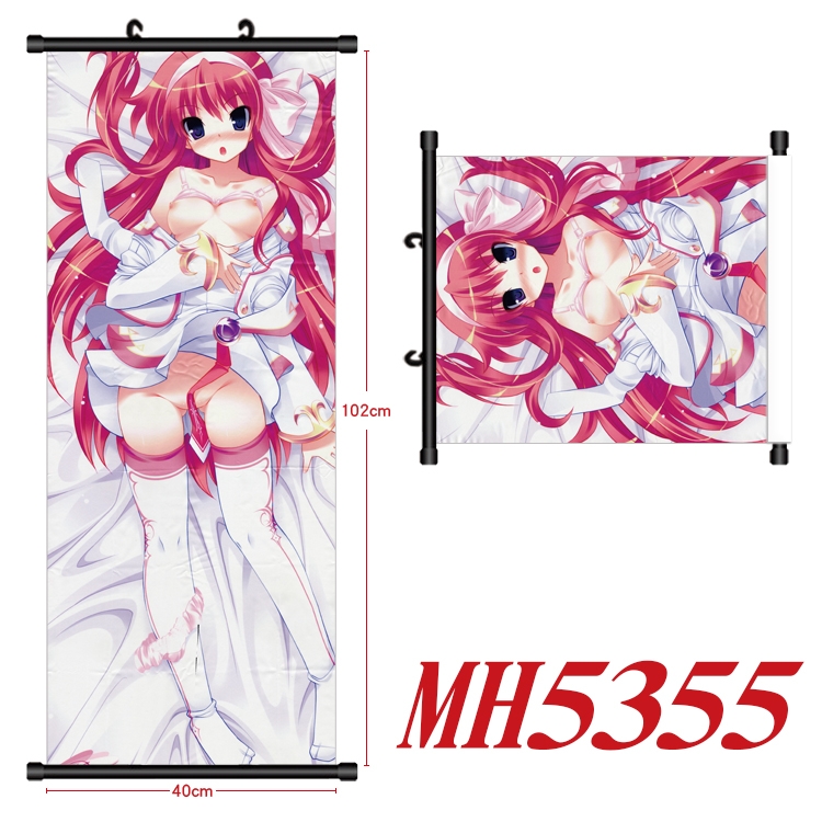 White night tea party Anime black Plastic rod Cloth painting Wall Scroll 40X102CM  MH5355