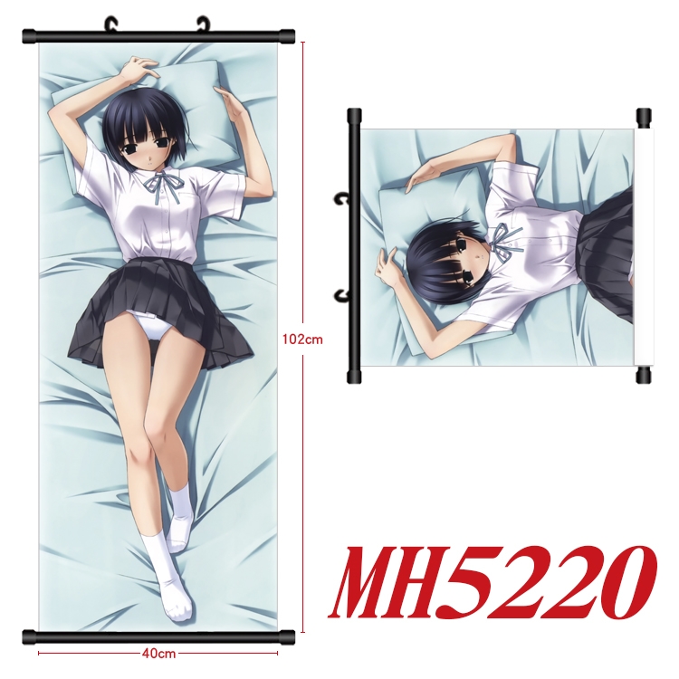 White night tea party Anime black Plastic rod Cloth painting Wall Scroll 40X102CM   MH5220