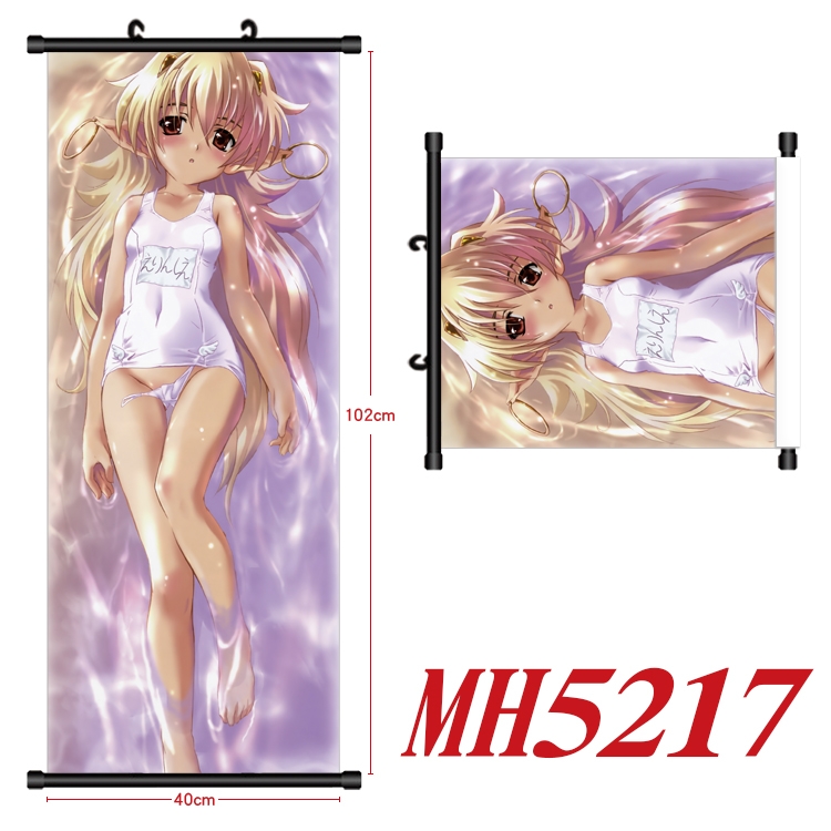 White night tea party Anime black Plastic rod Cloth painting Wall Scroll 40X102CM  MH5217