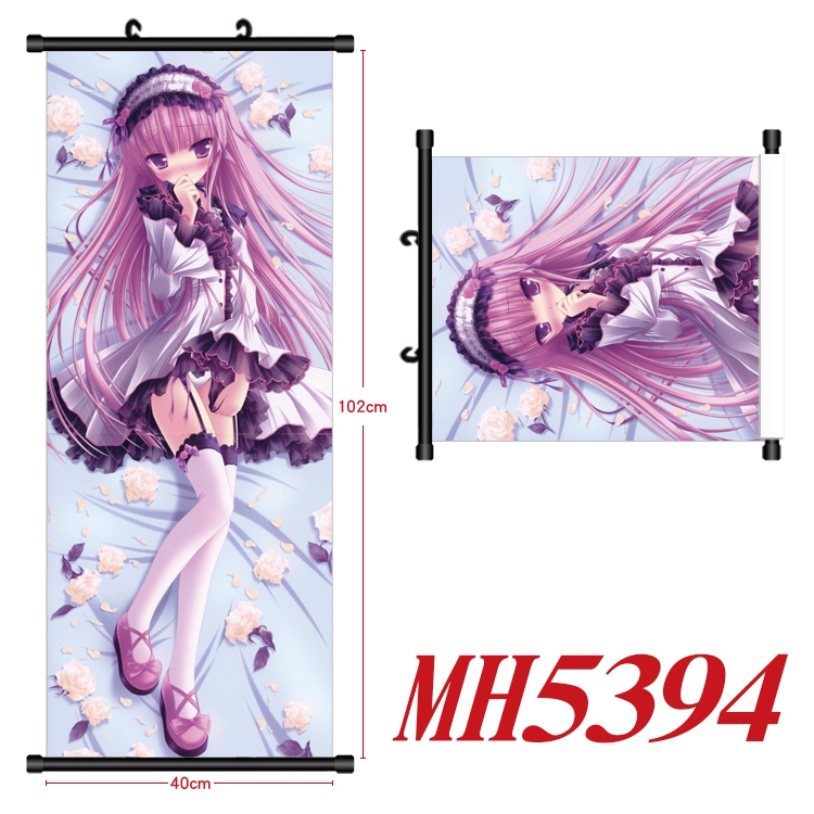 White night tea party Anime black Plastic rod Cloth painting Wall Scroll 40X102CM MH5394