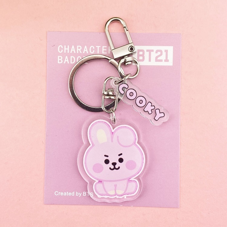 BTS cartoon acrylic keychain pendant bag keychain  price for 5 pcs