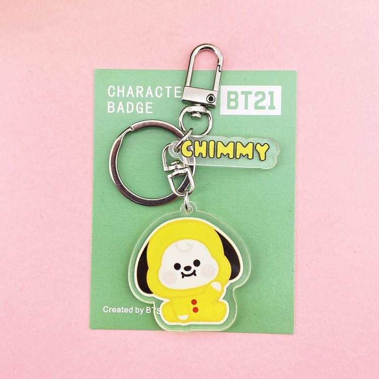 BTS cartoon acrylic keychain pendant bag keychain  price for 5 pcs