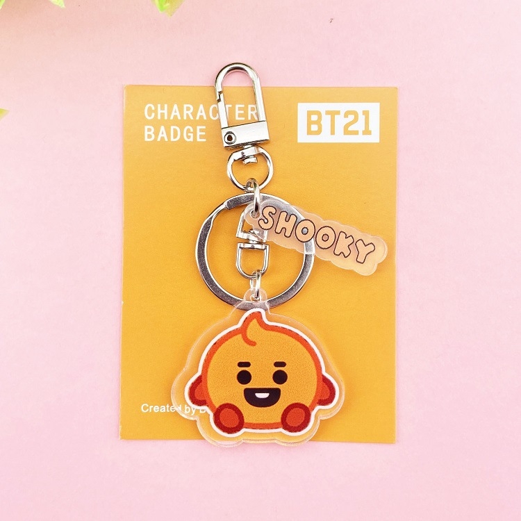 BTS cartoon acrylic keychain pendant bag keychain  price for 5 pcs