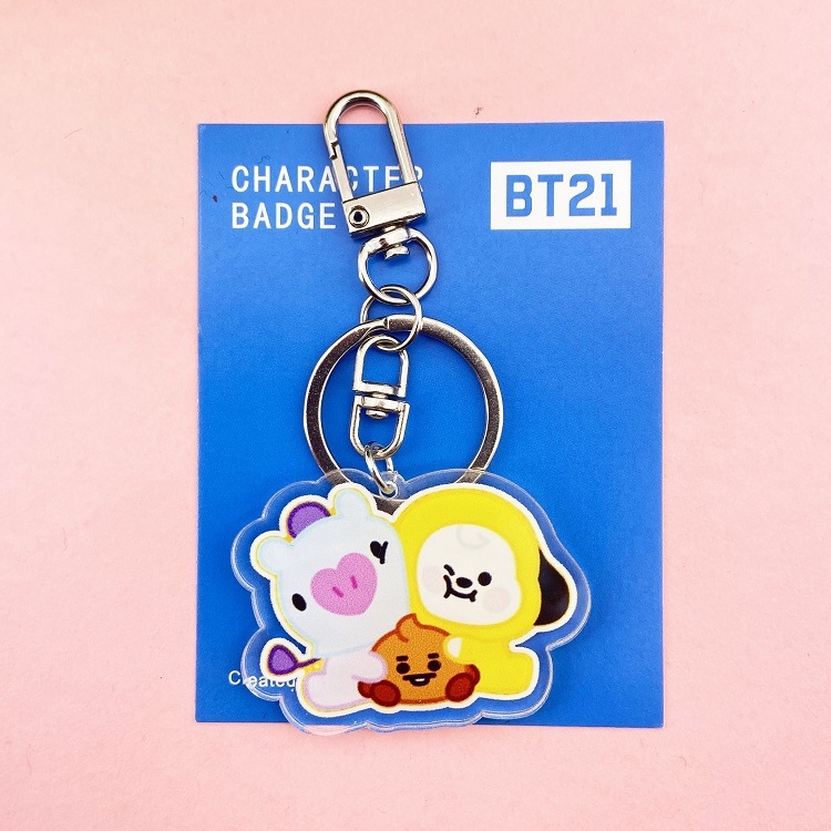 BTS cartoon acrylic keychain pendant bag keychain  price for 5 pcs