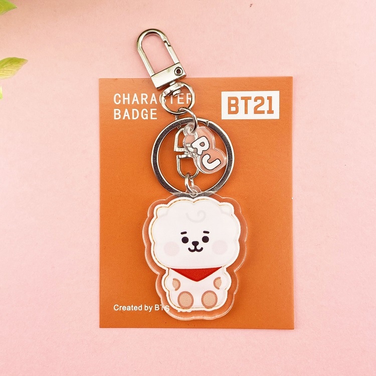 BTS cartoon acrylic keychain pendant bag keychain  price for 5 pcs