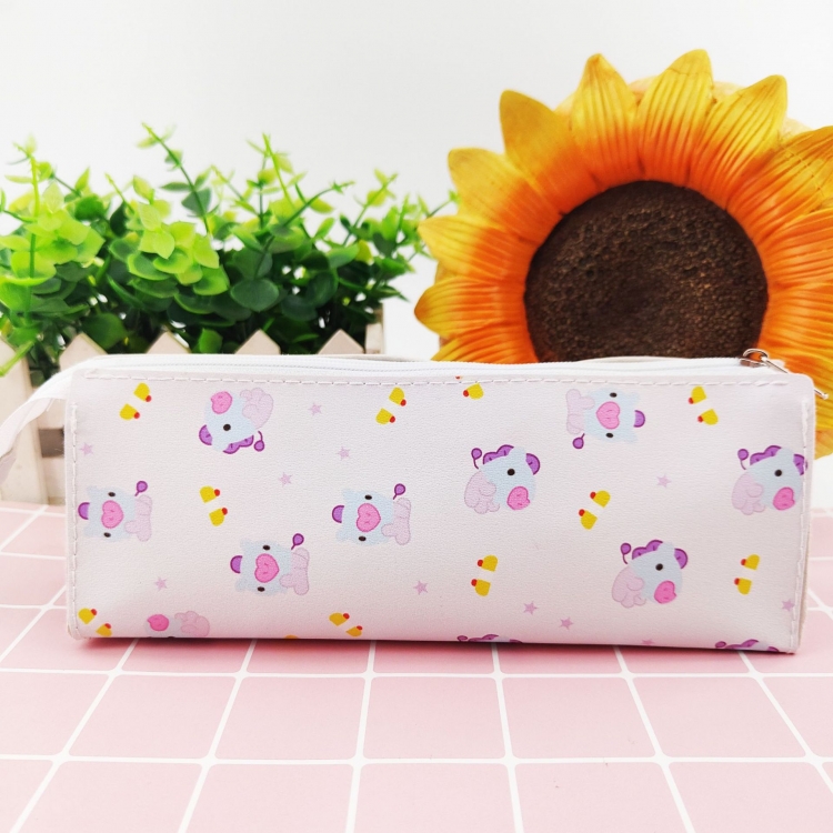  BTS PU leather pencil case student stationery storage bag cosmetic bag