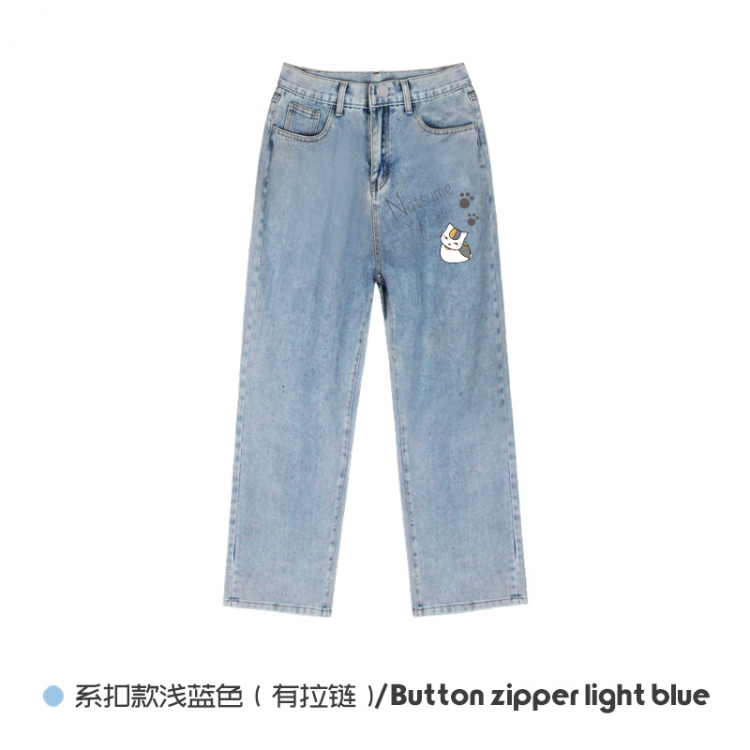 Natsume_Yuujintyou Elasticated No-Zip Denim Trousers from M to 3XL  NZCK03-1