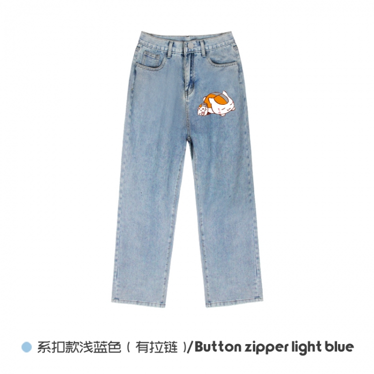 Natsume_Yuujintyou Elasticated No-Zip Denim Trousers from M to 3XL   NZCK03-6