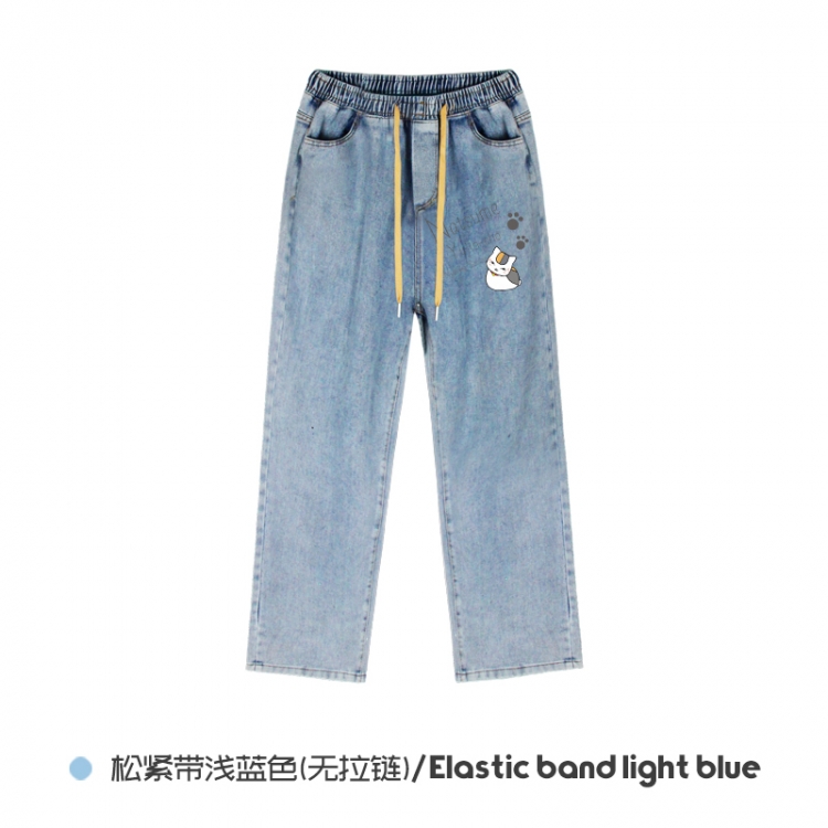 Natsume_Yuujintyou Elasticated No-Zip Denim Trousers from M to 3XL  NZCK02-2