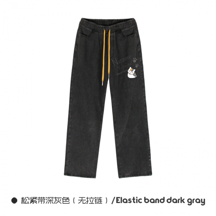 Natsume_Yuujintyou Elasticated No-Zip Denim Trousers from M to 3XL  NZCK01-7