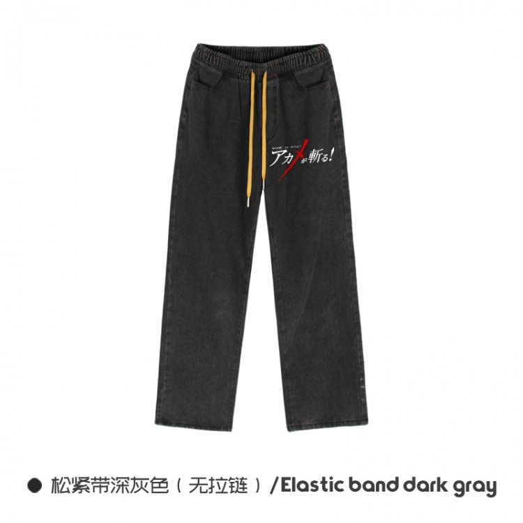 Akame ga KILL Elasticated No-Zip Denim Trousers from M to 3XL NZCK01-8